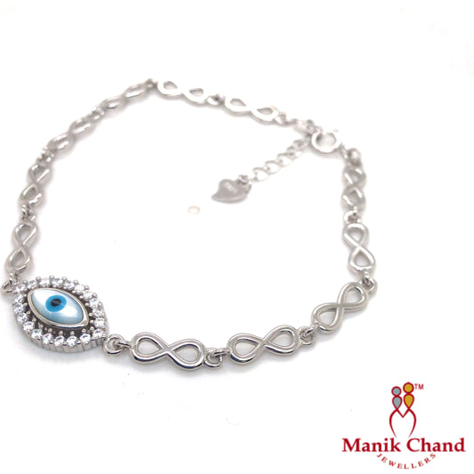 Infinity Evil-Eye Charms Bracelet | 925 Silver
