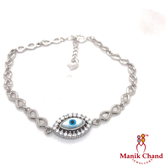 Infinity Evil-Eye Charms Bracelet | 925 Silver