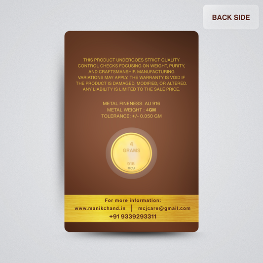 4gms 22kt Half Ginni Auspicious Gold Coin