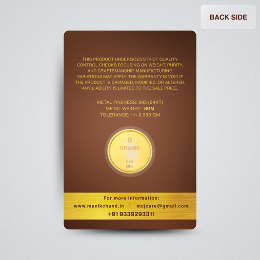8gms 24kt Ginni Auspicious Gold Coin
