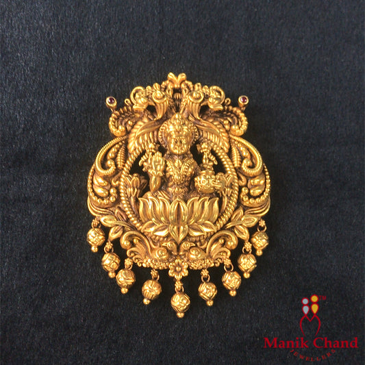 Lucky Laxmi Temple Heavy Locket | 22kt Gold