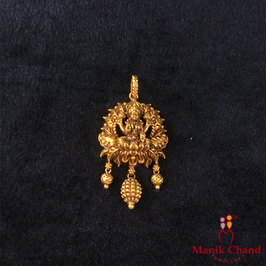 Lucky Laxmi Perfect Temple Locket | 22kt Gold
