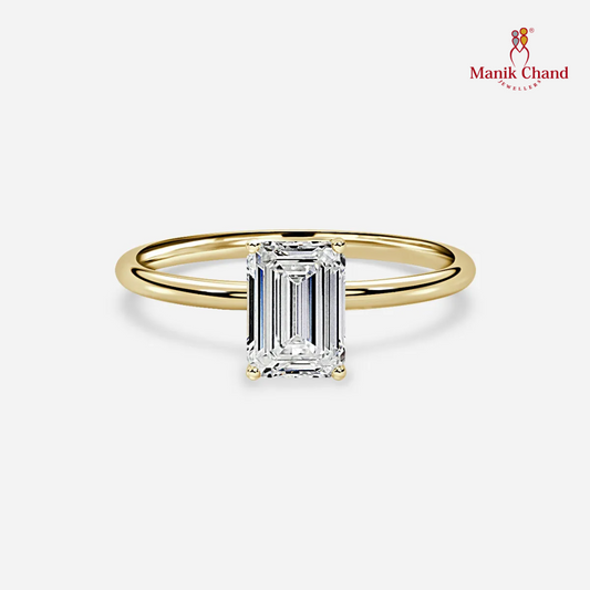 The Elegant Solitude Emerald-Cut Diamond Ring