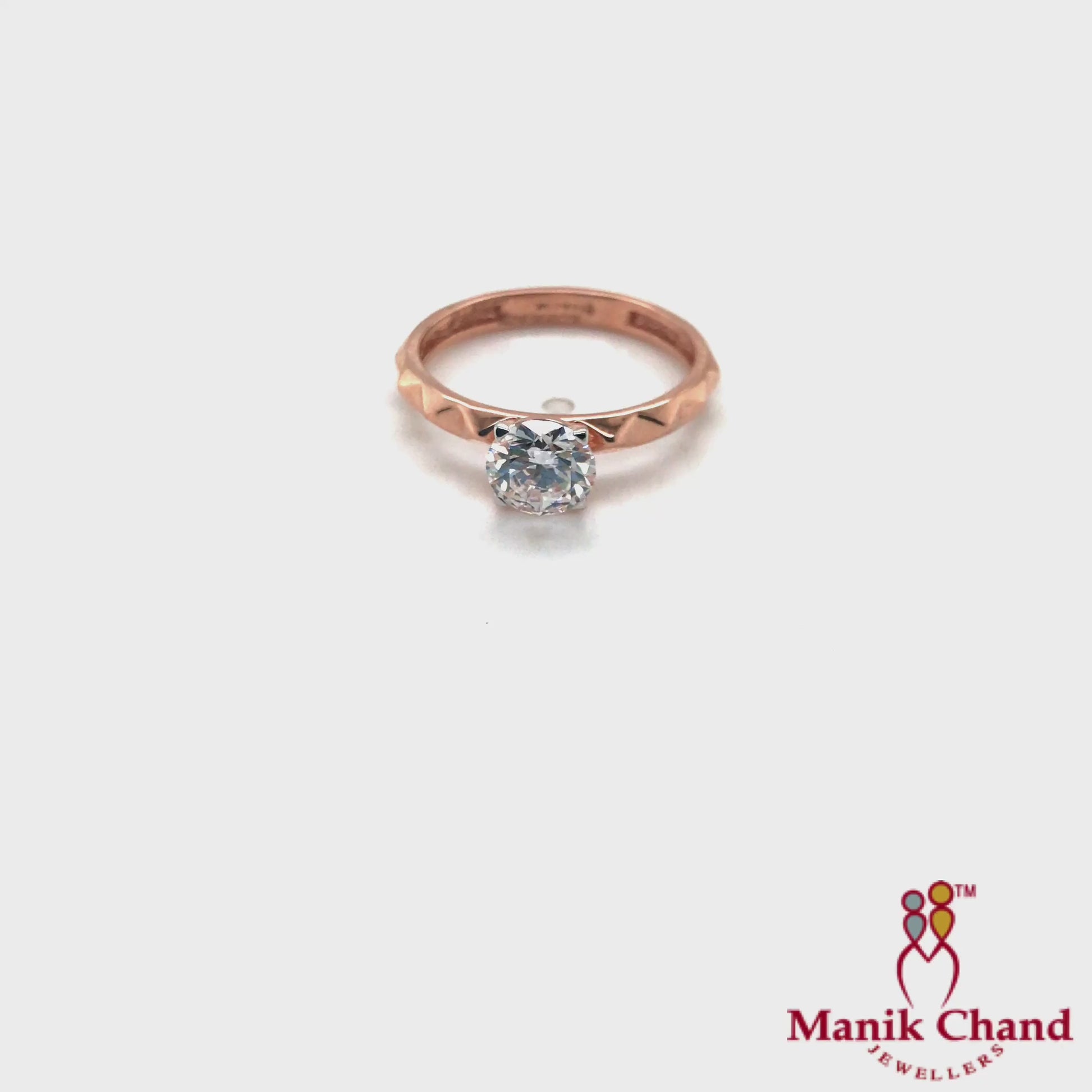 Zig-Zag Solitaire Diamond Ring