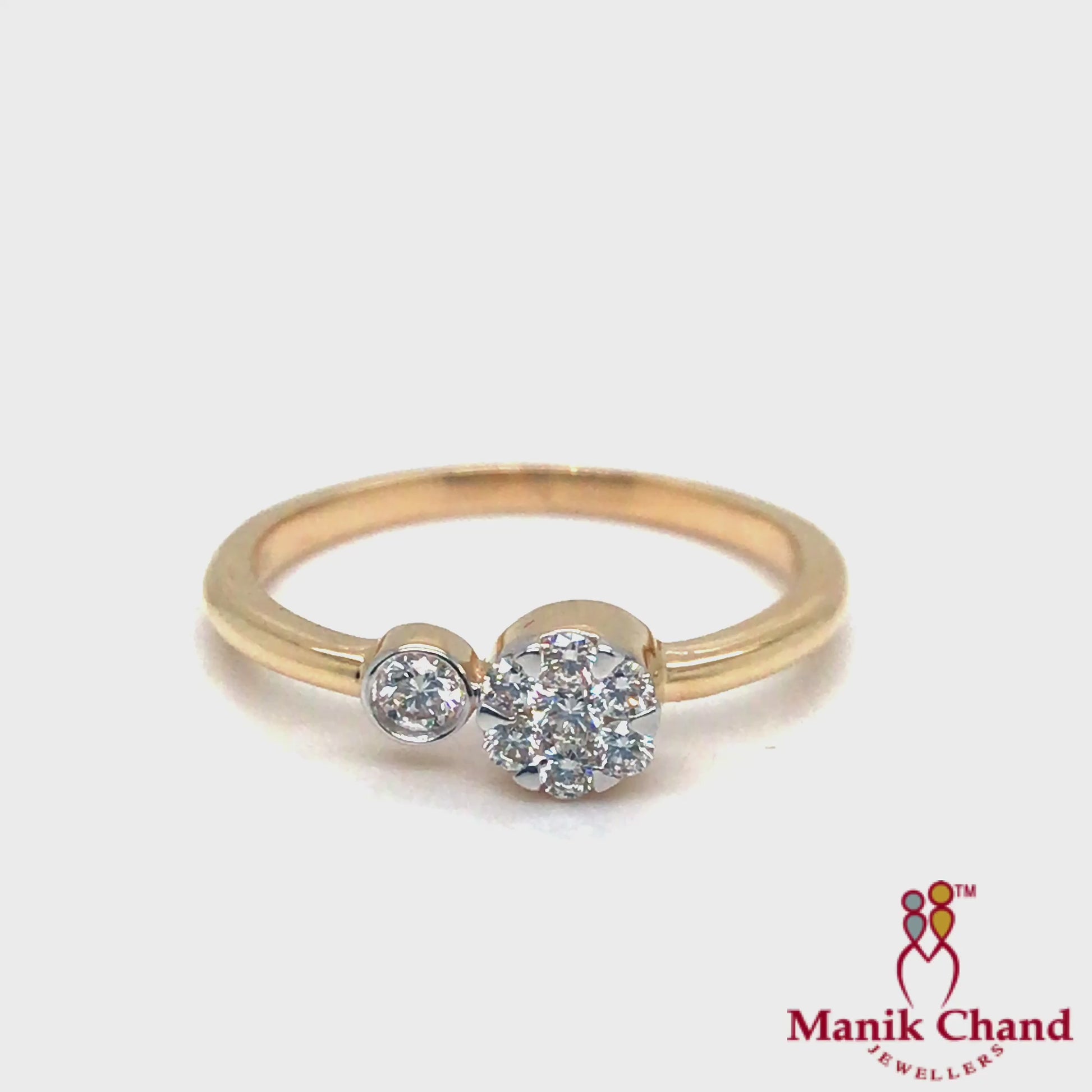 Duel Diamond Cluster Elegance Ring