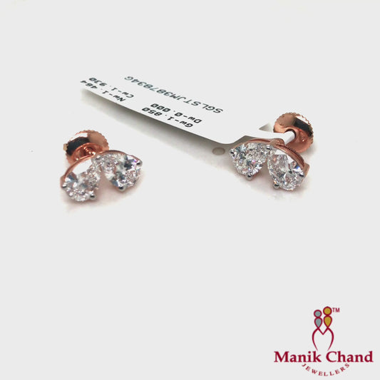 Sparkling Pear Cut Diamond bow Tops