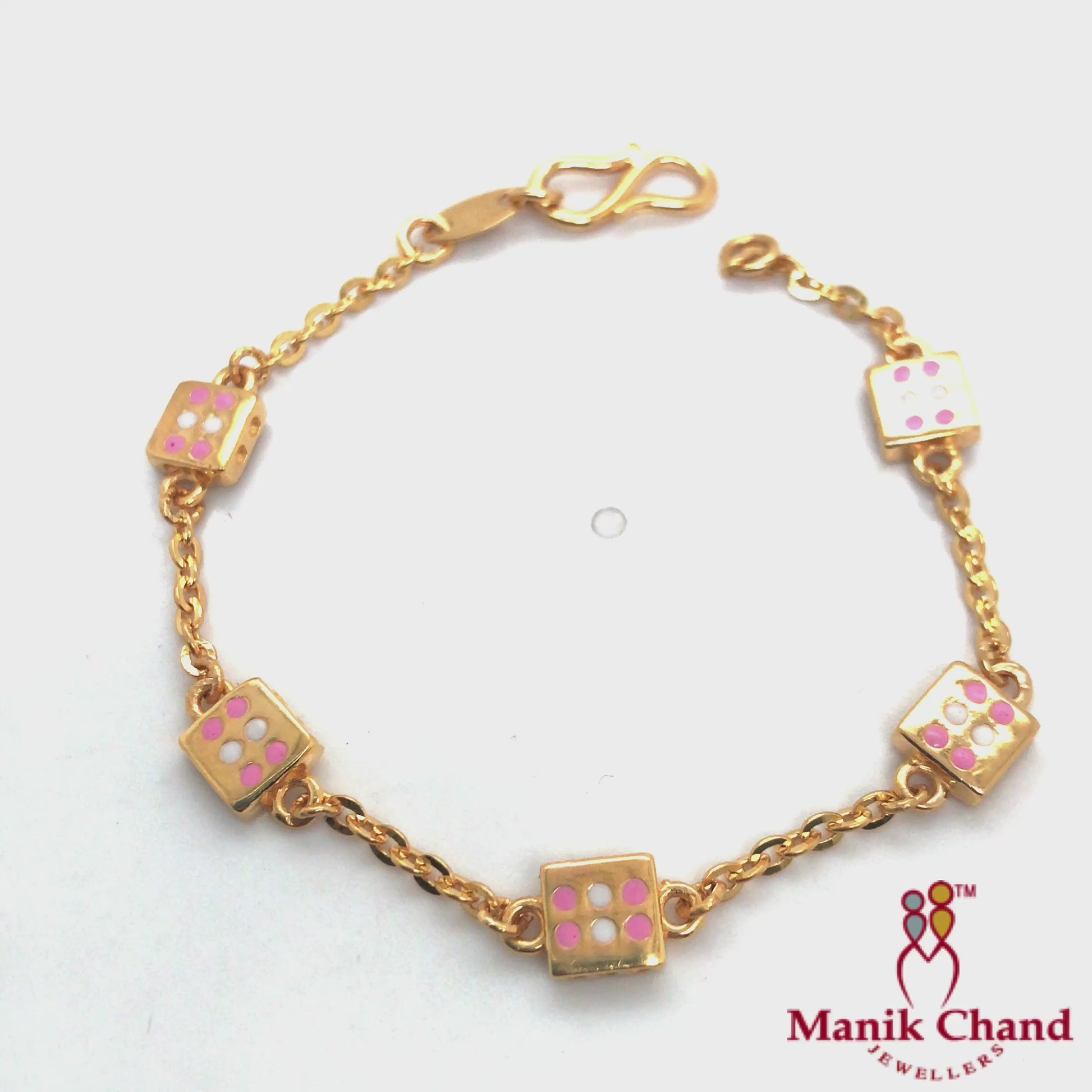 Dice Charms Bracelet | 22kt GOLD