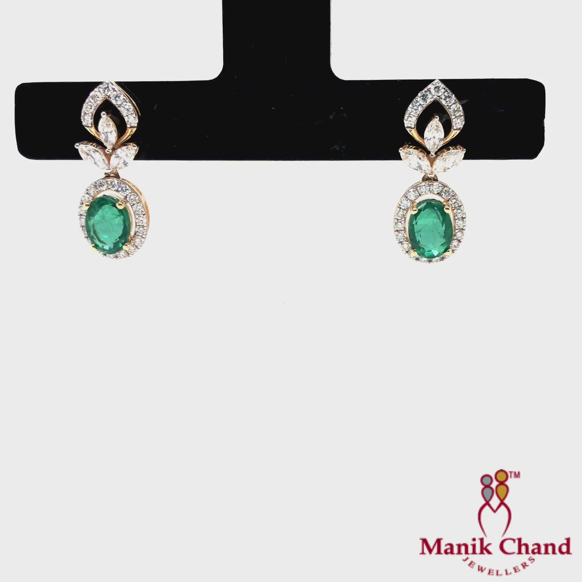 Emerald Diya Diamond earrings