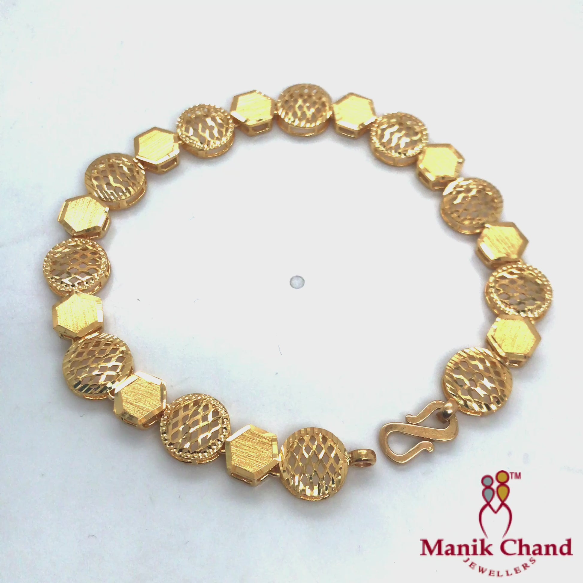 Turkish Light weight Hexegon Bracelet | 22kt GOLD
