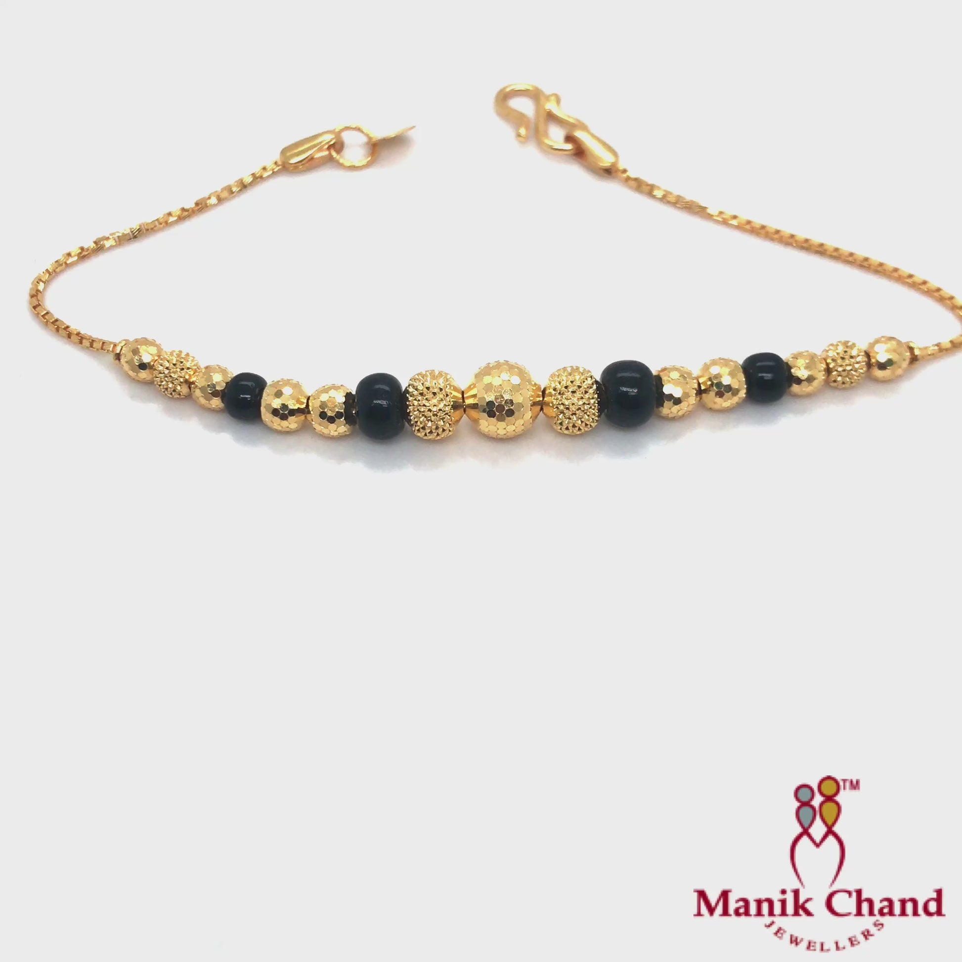 Balck Pearl Moti Maala Bracelet | 22kt GOLD