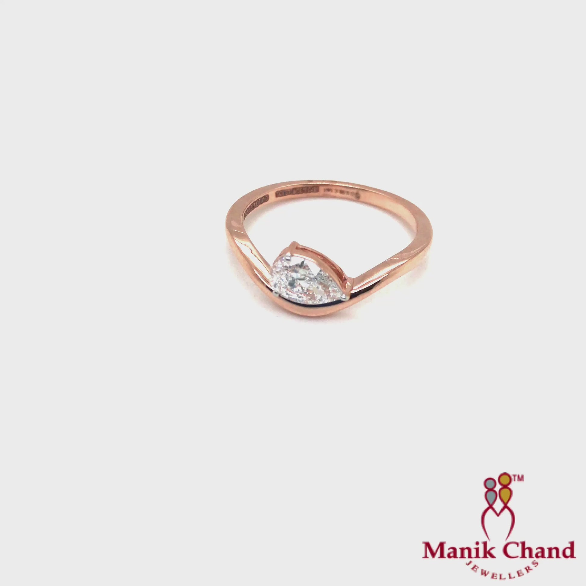 Pear Shape Rose Gold Diamond Ring