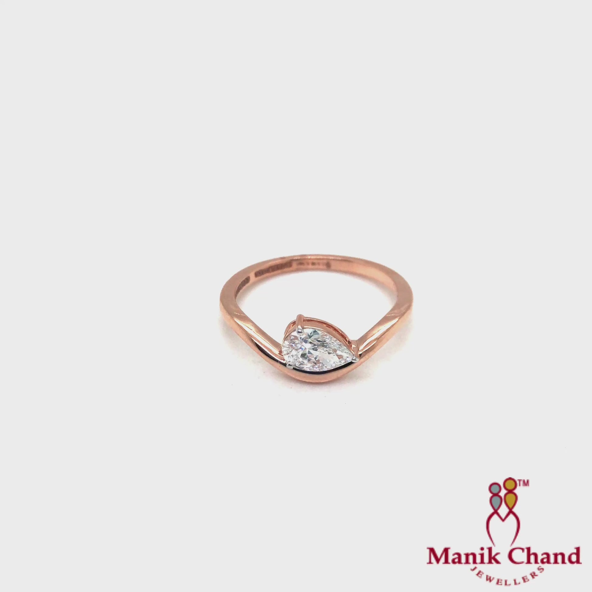 Pear Shape Rose Gold Diamond Ring
