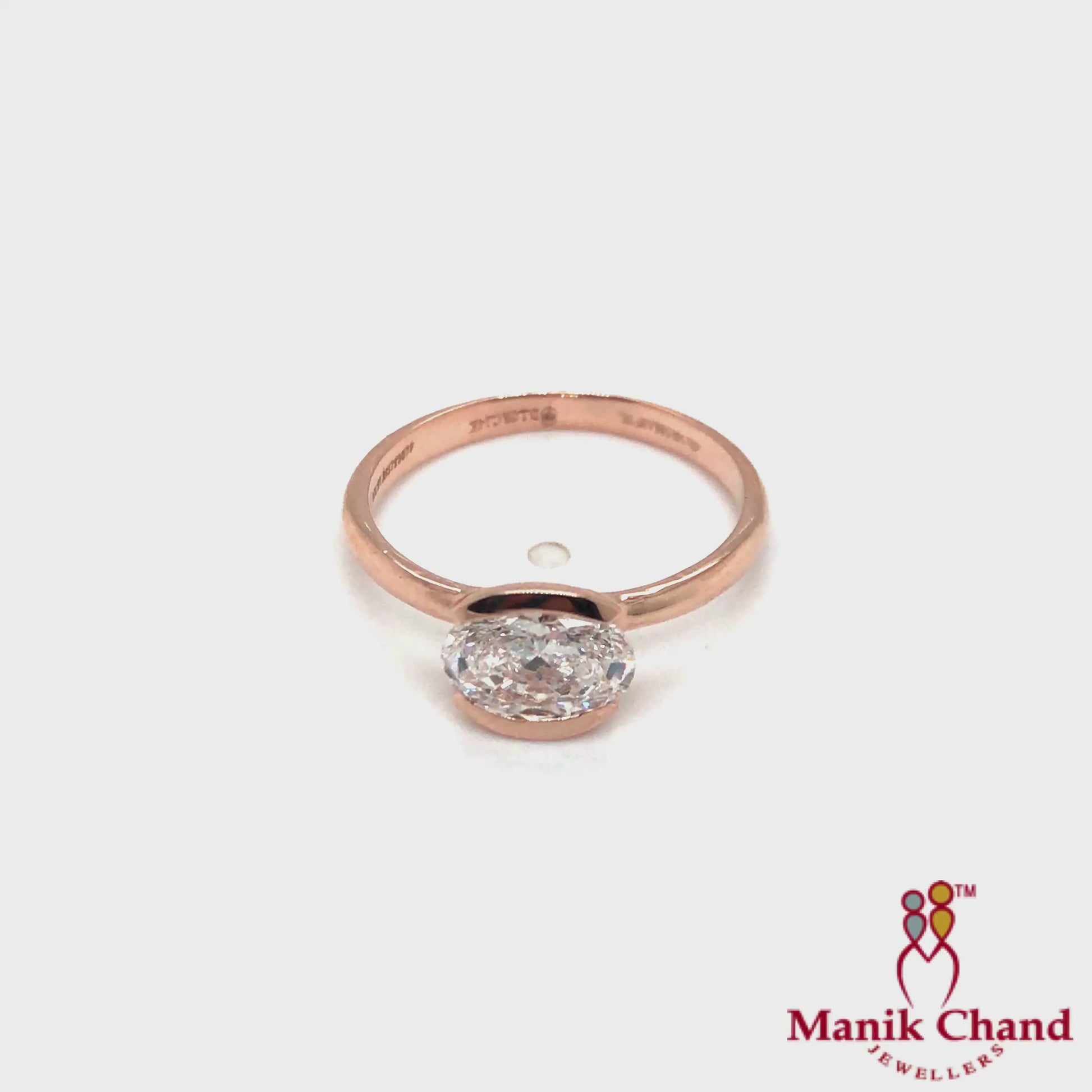 Oval Solitaire Diamond Ring | 18kt Gold