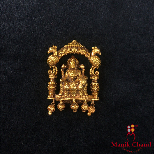 Lucky Laxmi small Temple Locket | 22kt Gold